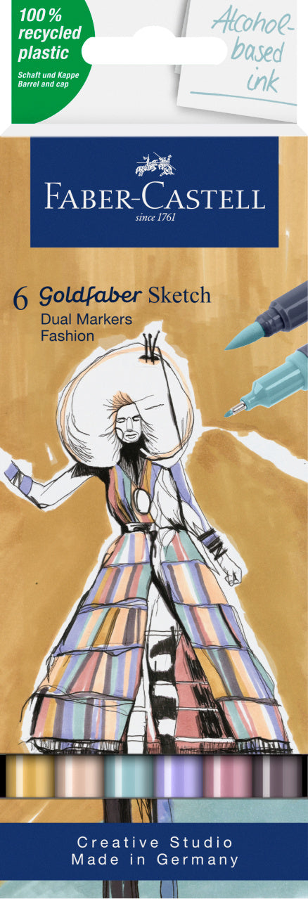 SKETCH MARKER 2 CAPETE SET 6 FASHION GOLDFABER FABER-CASTELL SKETCH MARKER 2 CAPETE SET 6 FASHION GOLDFABER FABER-CASTELL